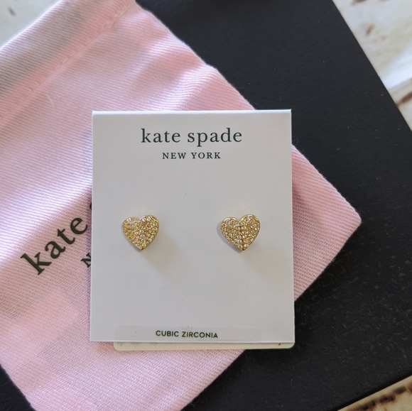 🆕 HP 🎉 Kate Spade Heart To Heart Pavé Mini Studs - Picture 3 of 8